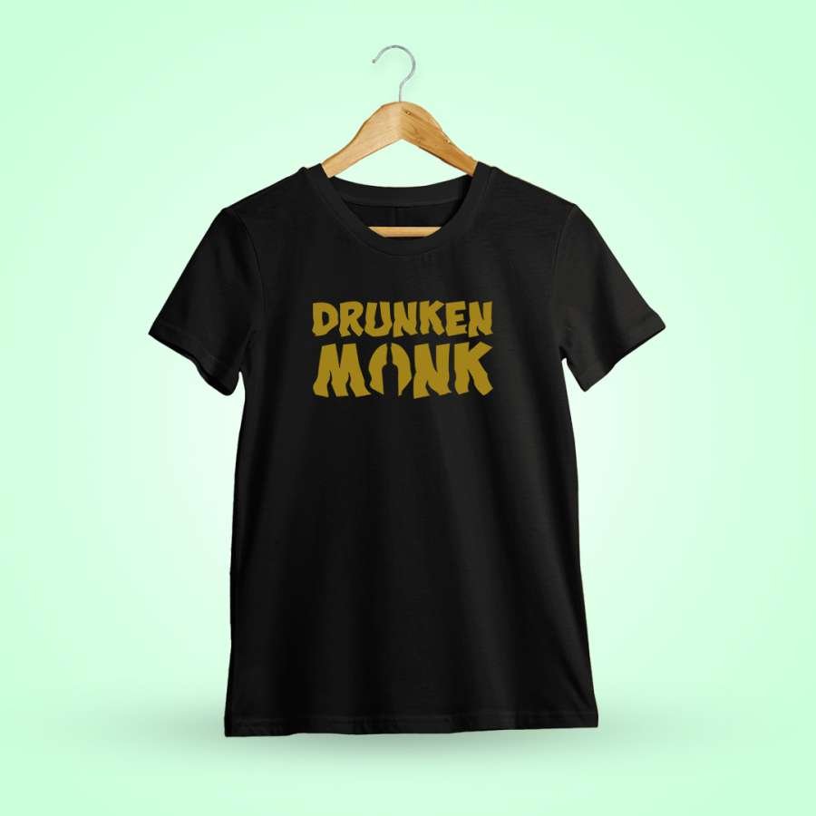 DrunkenMonk Branded Shaky Black T-Shirt