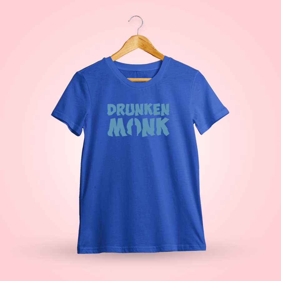 DrunkenMonk Branded Shaky Royal Blue T-Shirt