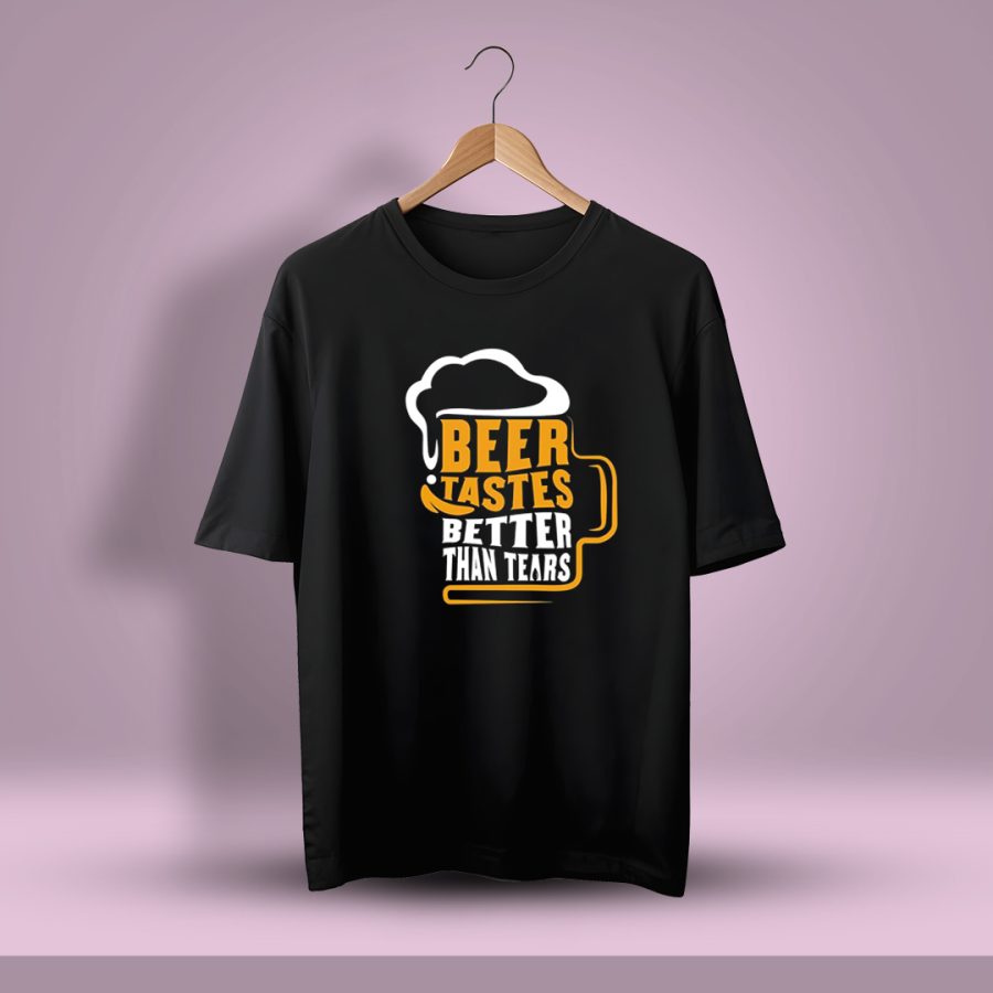 Beer Tastes Better Than Tears Mug Oversized T-Shirt - DrunkenMonk.in