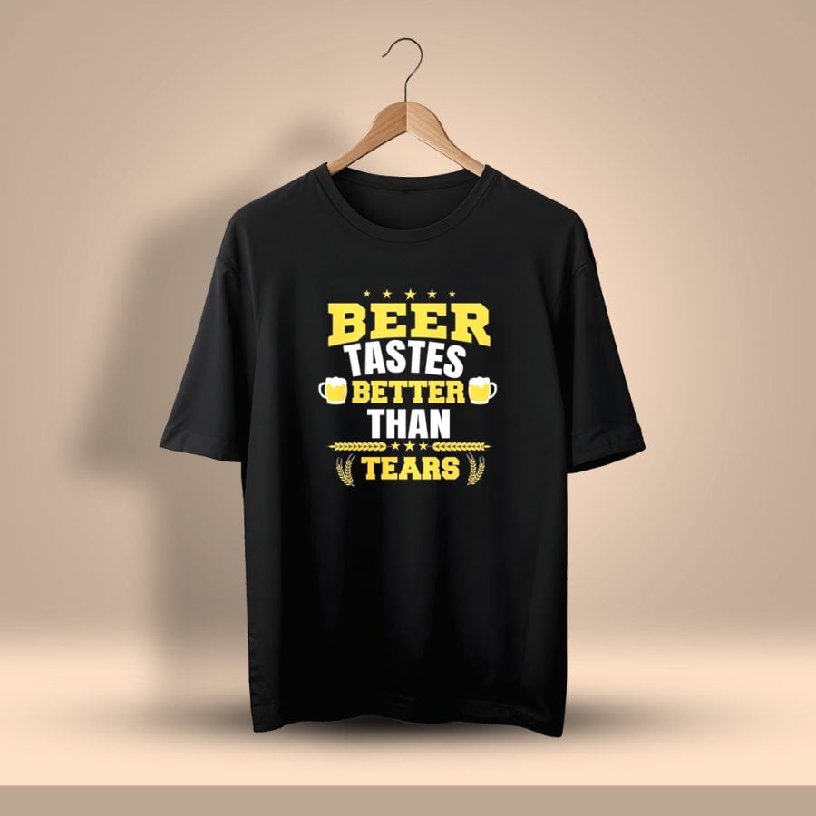 Beer Tastes Better Than Tears Oversized T-Shirt - DrunkenMonk.in