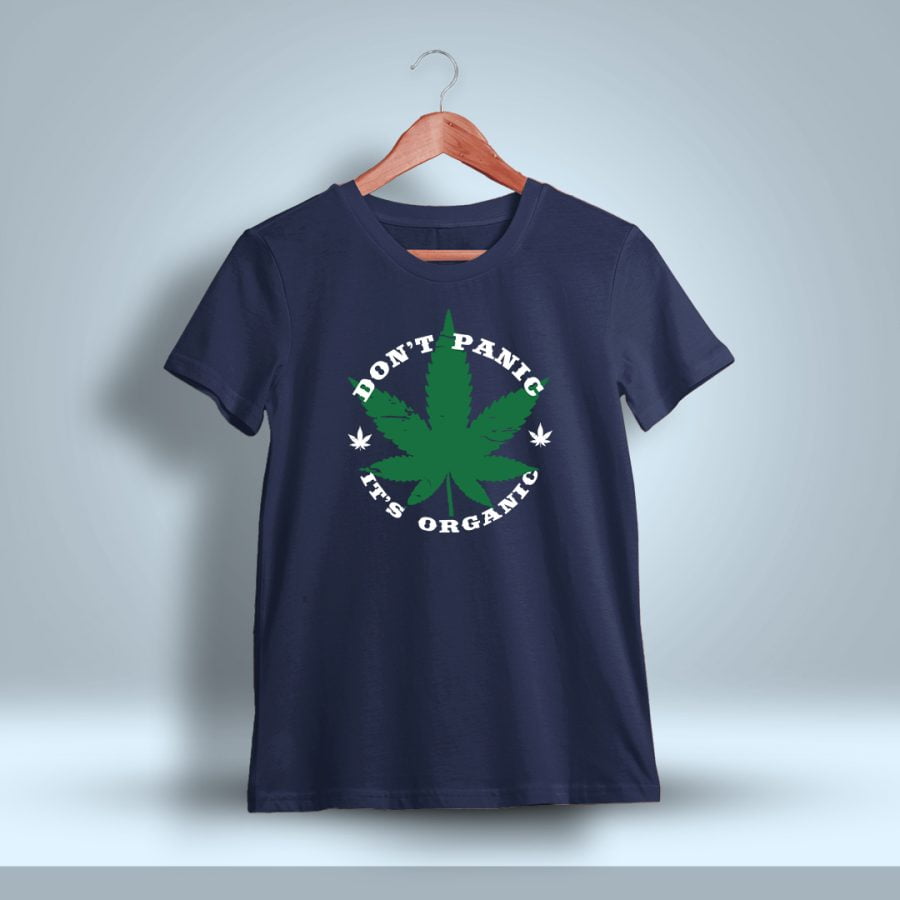 Don't Panic It's Organic Stoner T-Shirt For Men - Half Sleeve - DrunkenMonk.in