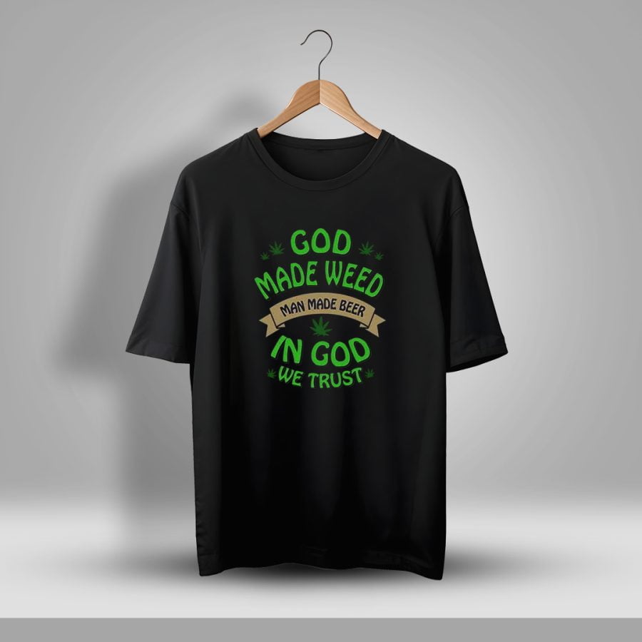 God Made Weed Oversized T-Shirt - DrunkenMonk.in