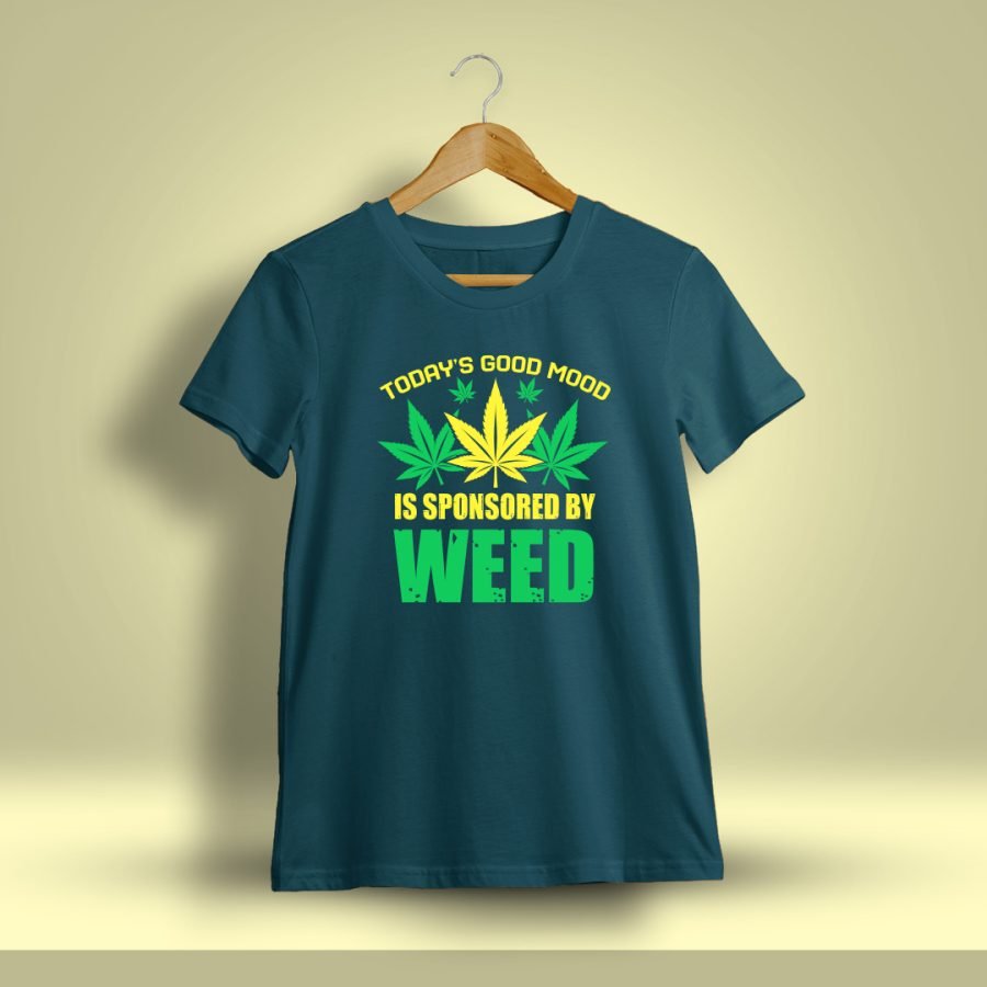 Today's Good Mood Is Sponsored By Weed T-Shirt For Men - Half Sleeve - DrunkenMonk.in